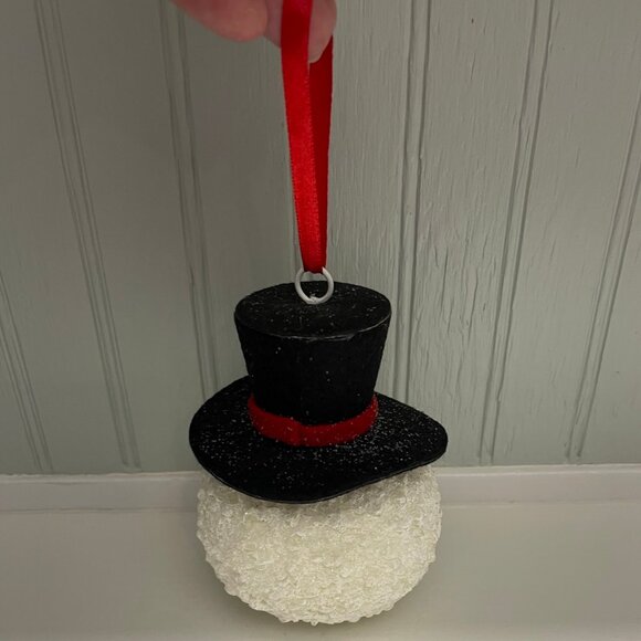 Snowball Snowman Head Christmas Tree Ornament - Picture 5 of 7